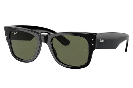 MEGA WAYFARER BLACK W/GREEN POLARIZED LENSES 