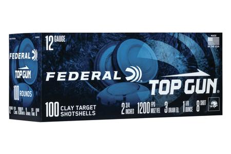 FEDERAL AMMUNITION 12 Gauge 2 3/4 In 1 1/8 oz 8 Shot Shotshell Top Gun 100/Box