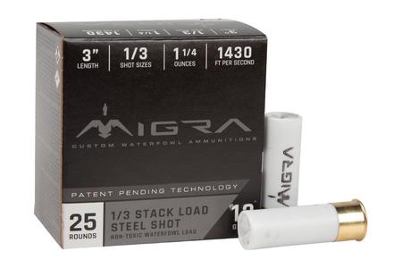 MIGRA AMMO 12 Gauge 3 inch 1 1/4 oz 1/3 Shot Combinational 25/Box