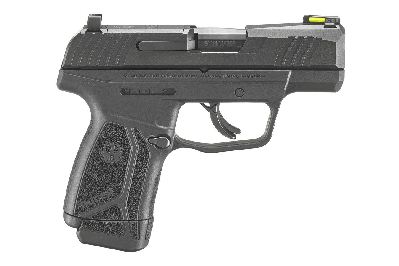 RUGER MAX 9, 9MM, MANUAL SAFETY, OPTIC READY, 1-10RD AND 1-12RD MAG