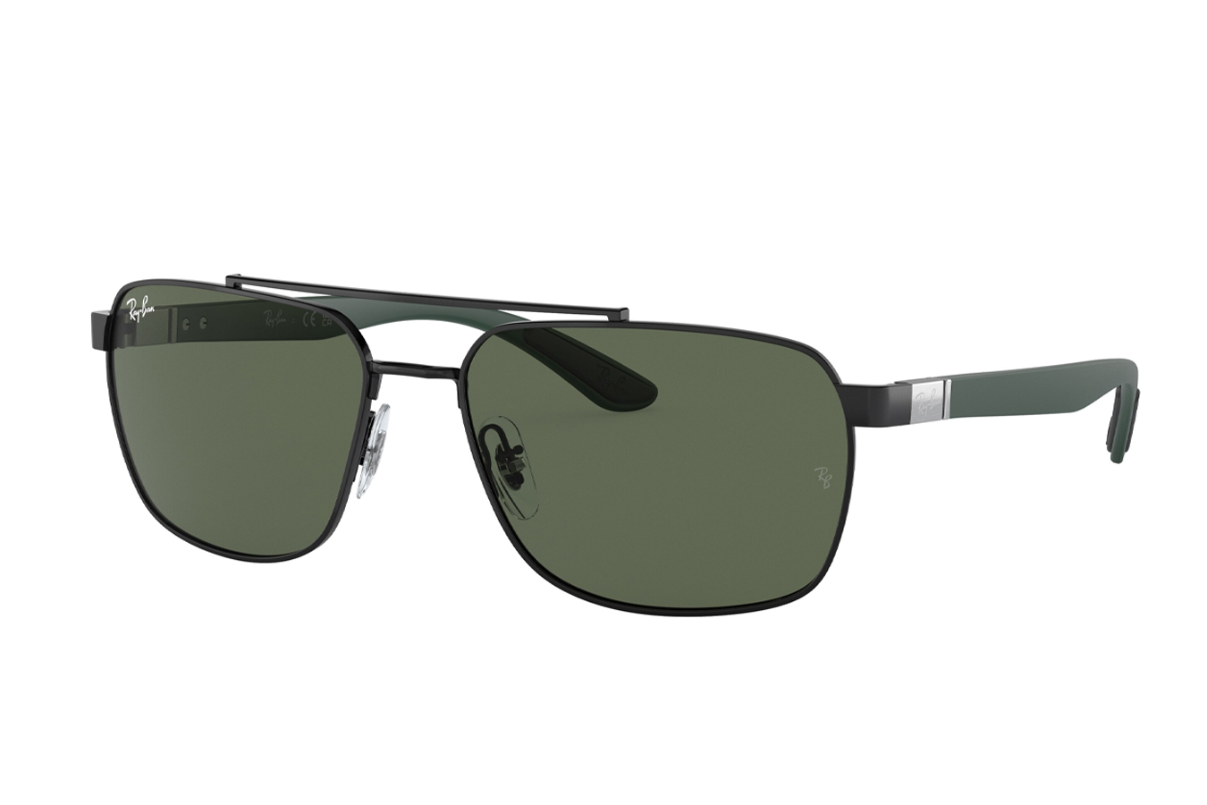 Ray-Ban RB3701 Sunglasses with Black Frame and Green Lenses | Sportsman ...