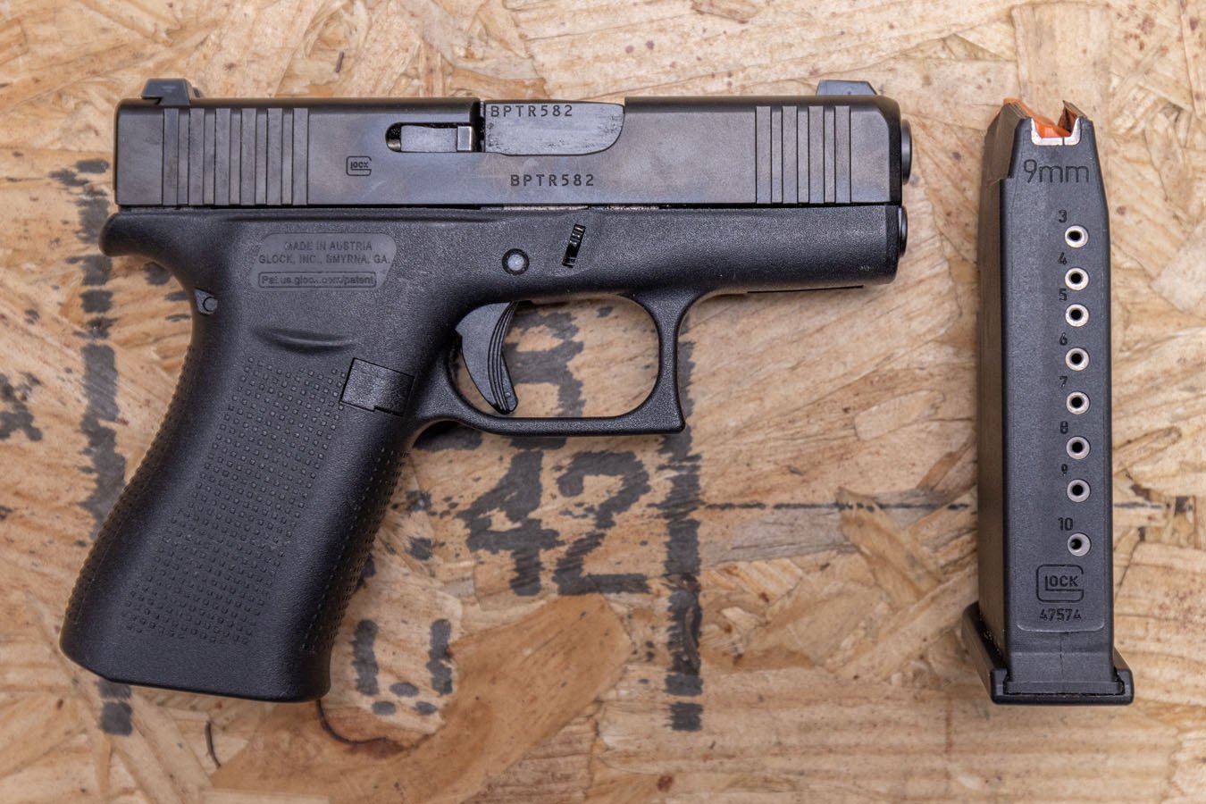 Glock 43X 9mm Police Trade-In Pistol with 10-Round Mag