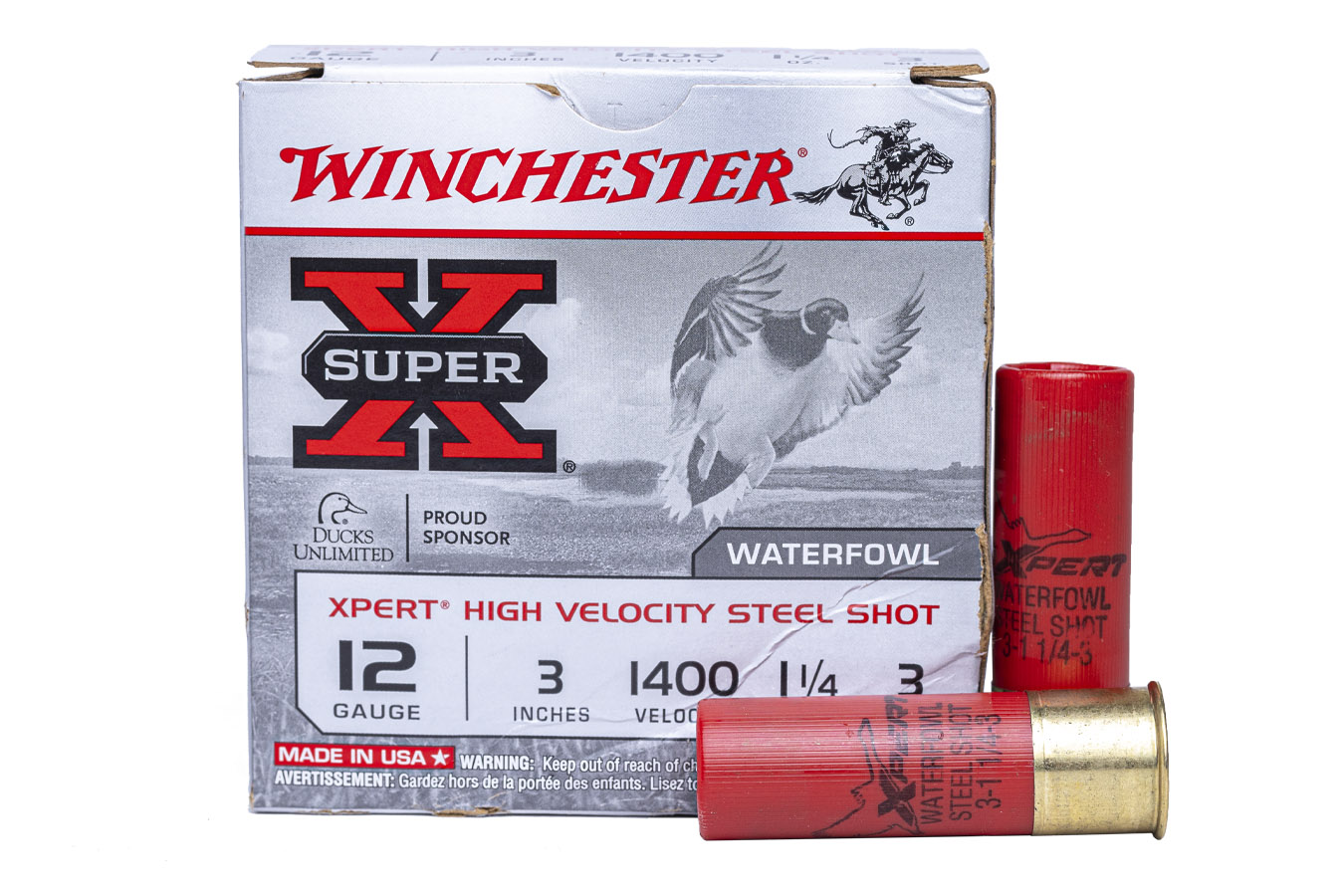 WINCHESTER AMMO 12 GA 3 IN 1-1/4 OZ XPERT HI-VELOCITY STEEL SUPER-X