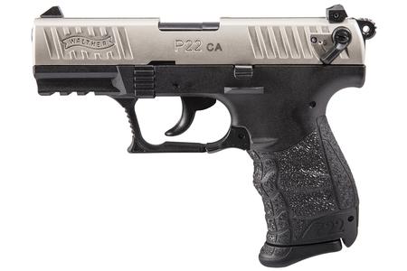 WALTHER P22 22 LR Pistol with Nickel Slide and 10 Round Magazine (CA Compliant)