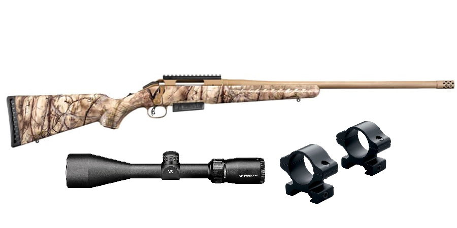 Ruger American 450 Bushmaster Gowild Camo With Vortex Crossfire Ii 3 9x50mm Scope And Leupold Rings Sportsman S Outdoor Super