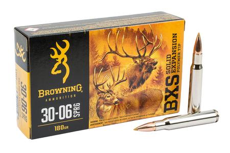 BROWNING AMMUNITION 30-06 Springfield 180 gr BXS Solid Expansion Polymer Tip Big Game and Deer 20/Box