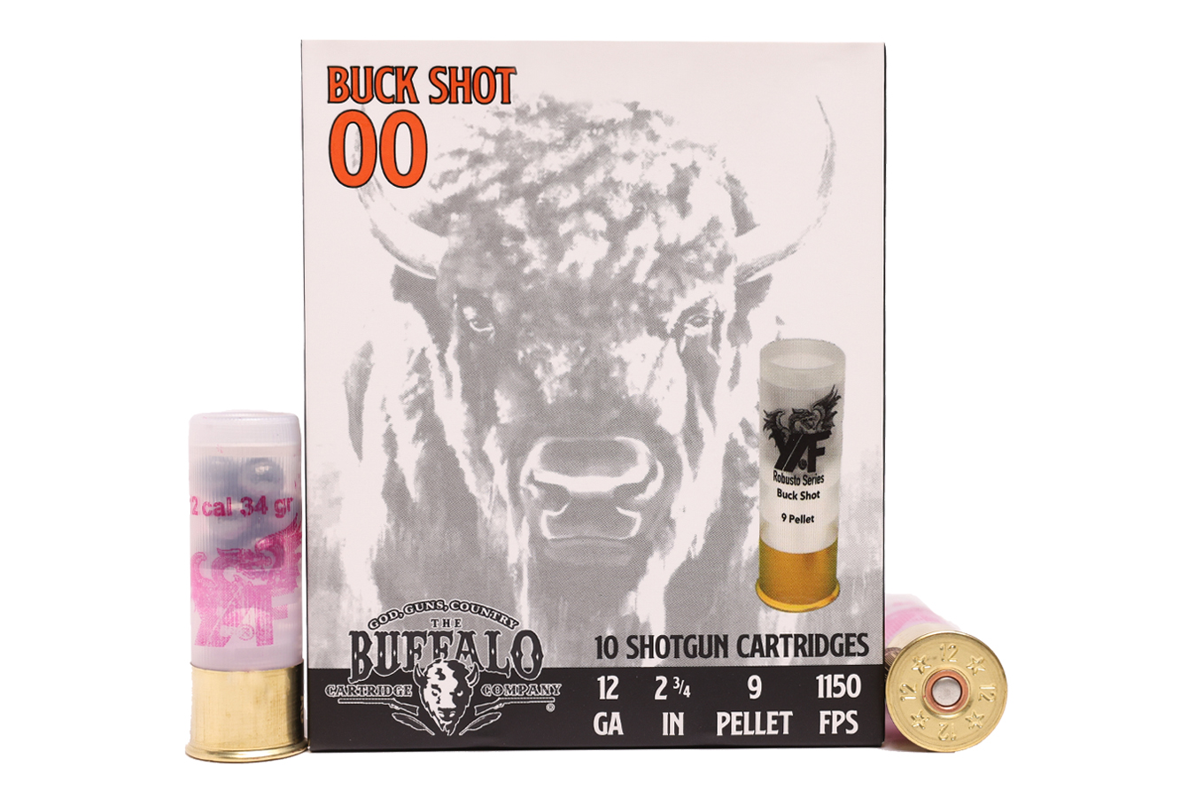 BUFFALO CARTRIDGES 12 GA 2-3/4 IN 00 BUCK 9 PELLET