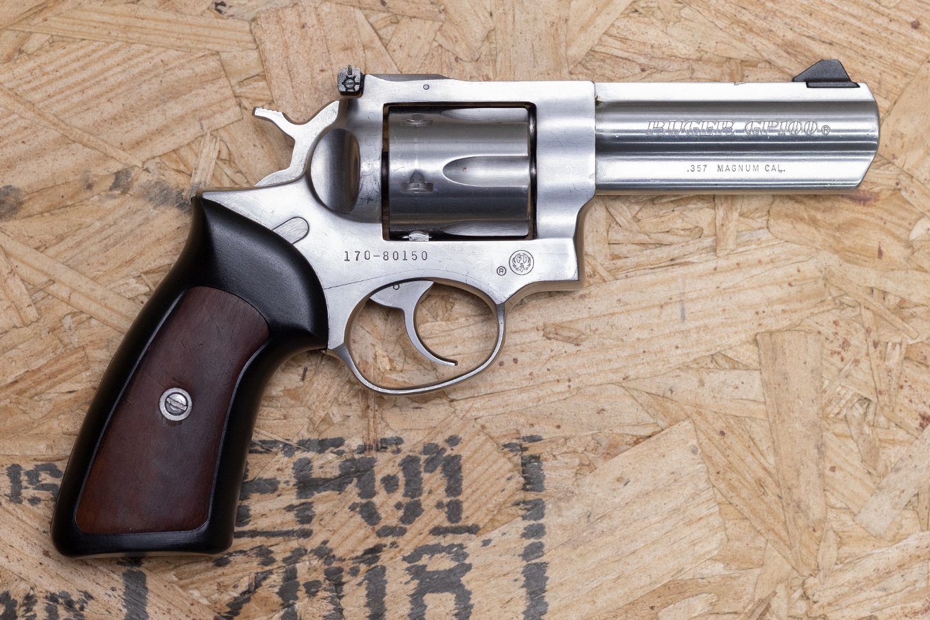 Ruger GP100 357 Mag Police Trade-In Revolver Stainless (Rear Sight Broken)