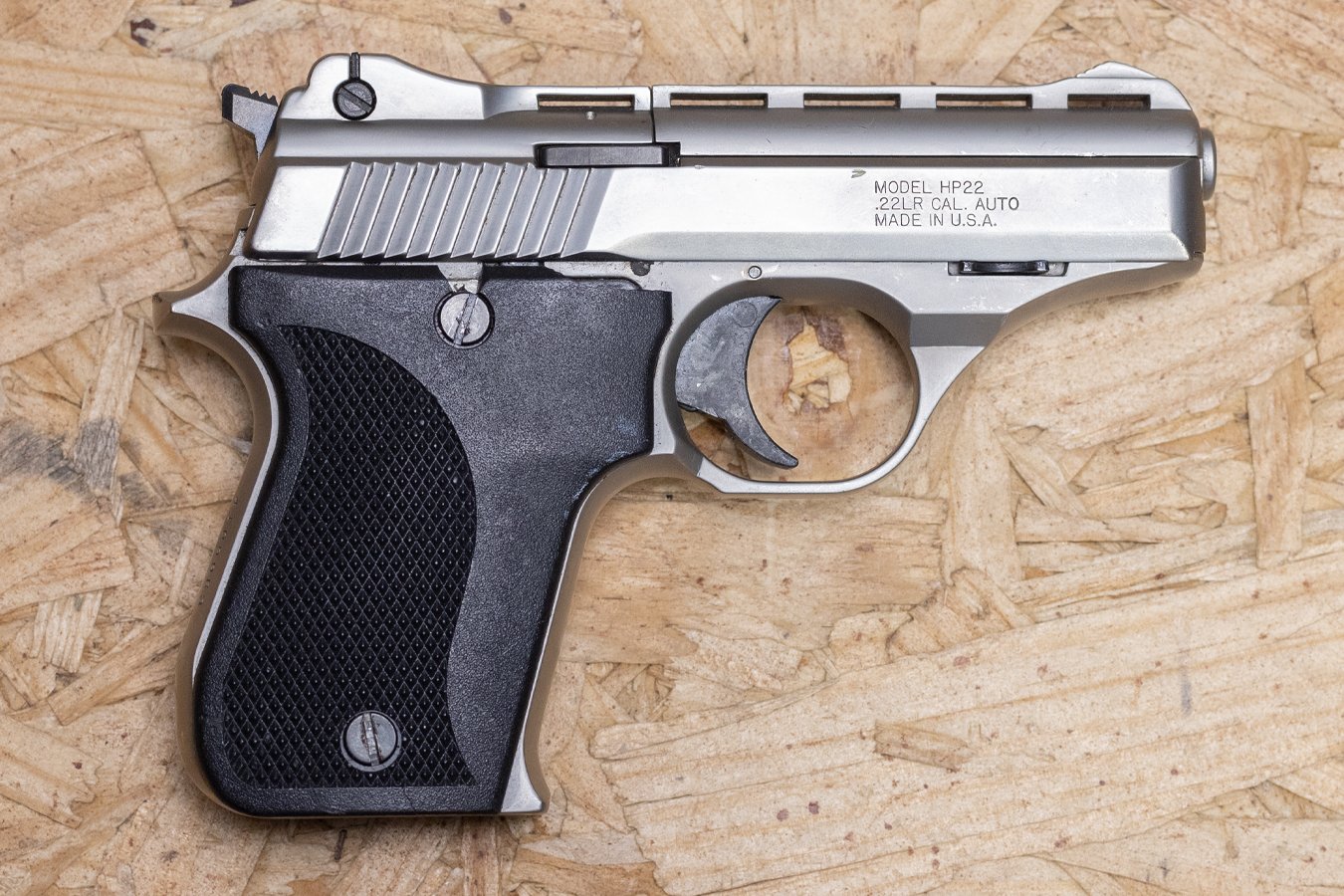 Phoenix Arms HP22 22LR Police Trade-In Pistol with Nickel Finish (Magazine Not Included) 