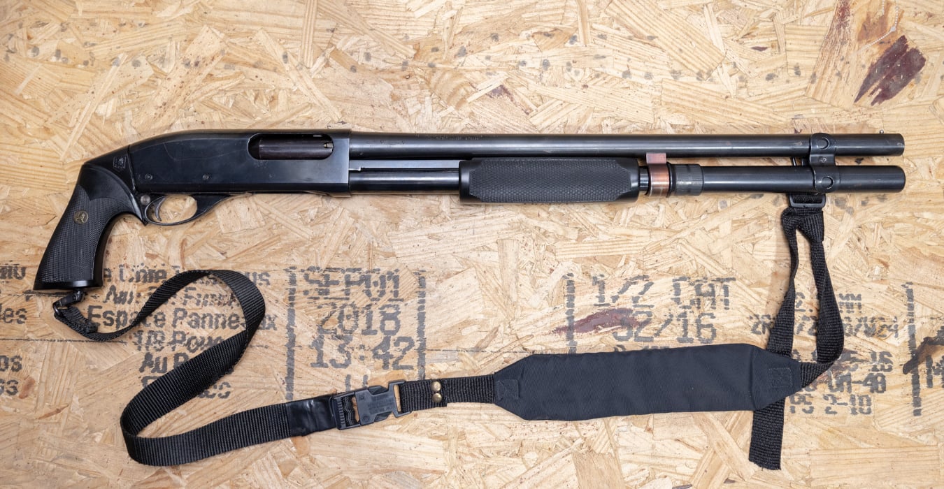 Remington 870 Wingmaster 12 Gauge Police Trade-In Shotgun with Pistol Grip and Extended Magazine