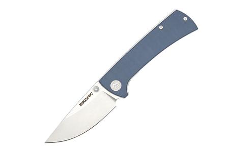 EIKONIC RCK9 Folding Knife - Steel Blue G10 with Plain Edge Blade