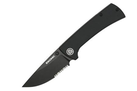 EIKONIC RCK9 Folding Knife - Night Black G10 with Serrated Edge Blade