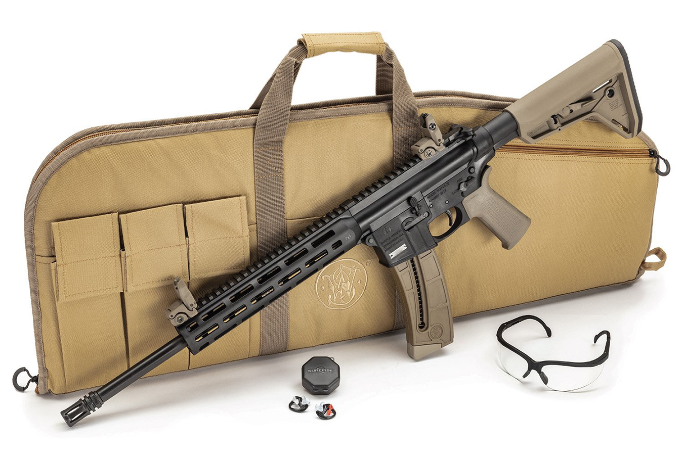 No. 3 Best Selling: SMITH AND WESSON MP15-22 SPORT 22LR SEMI-AUTO RIFLE WITH 16.5 INCH BARREL, FDE MAGPUL FURNITURE A