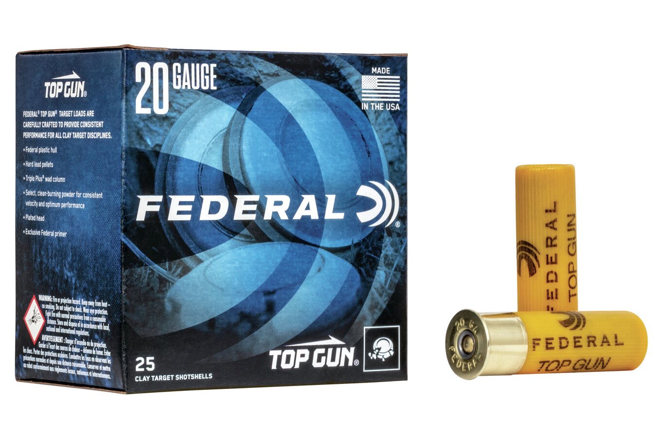 FEDERAL AMMUNITION 20 GA 2-3/4 IN 2-1/2 DE 7/8 OZ 9 TOP GUN