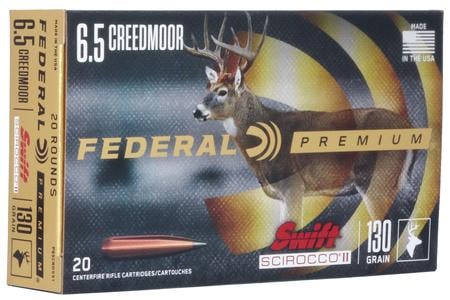 6.5 CREEDMOOR 130 GR POLYMER TIP SWIFT SCIROCCO II 20/BOX