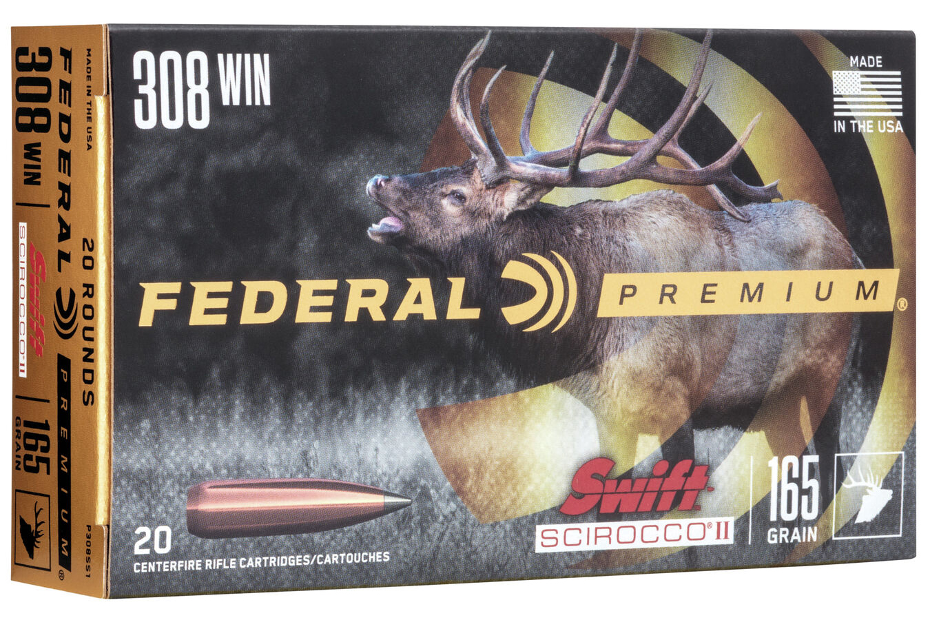 FEDERAL AMMUNITION 308 WIN 165 GR SWIFT SCIROCCO II 20/BOX