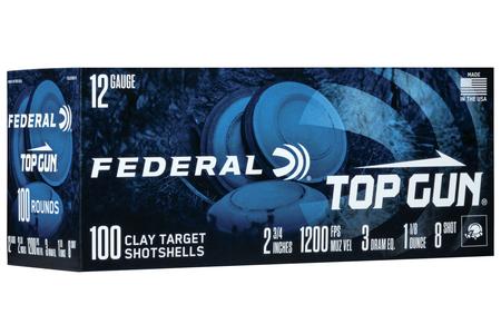 FEDERAL AMMUNITION 12 Gauge 2 3/4 In 1 1/8 oz 8 Shot Shotshell Top Gun 100/Box