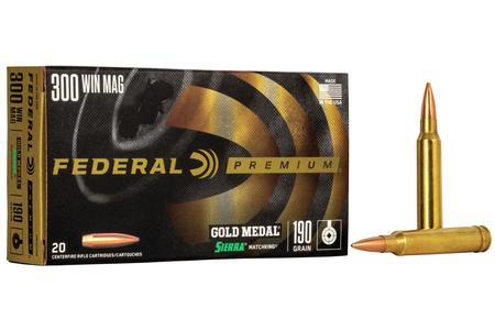 FEDERAL AMMUNITION 300 WIN MAG 190 gr Sierra MatchKing BTHP 20/Box