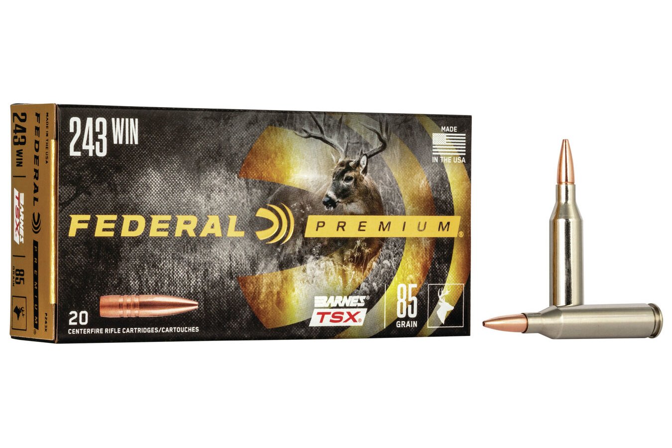 FEDERAL AMMUNITION 243 WIN 85 GR BARNES TSX