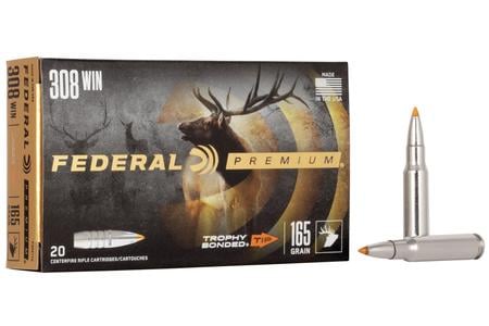 FEDERAL AMMUNITION 308 Win 165 gr Trophy Bonded Tip Vital-Shok 20/Box