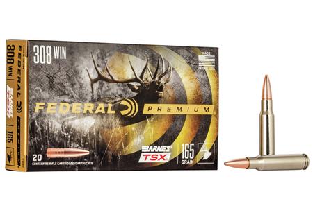 Federal 308 WIN 165 gr Barnes TSX Hollow Point 20/Box