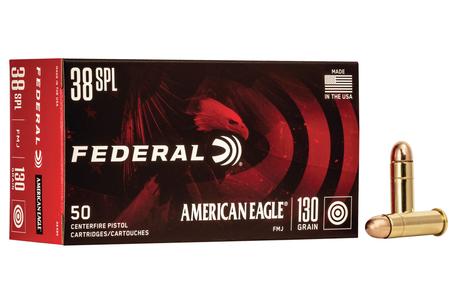 FEDERAL AMMUNITION 38 Special 130 gr Full Metal Jacket American Eagle 50/Box