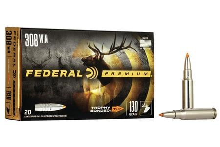 FEDERAL AMMUNITION 308 Win. 180 gr Trophy Bonded Tip Vital-Shok 20/Box