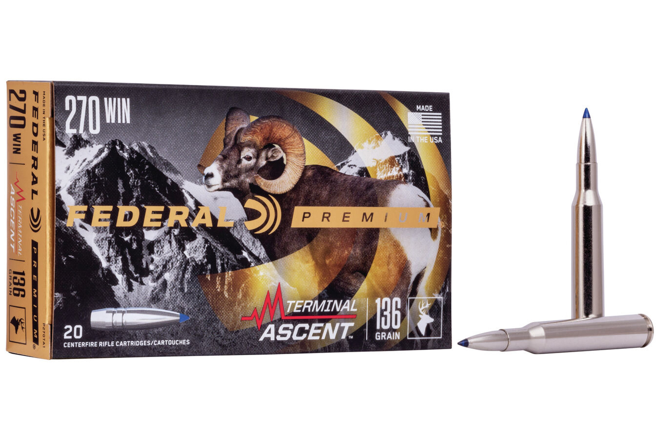 FEDERAL AMMUNITION 270 WIN 136 GR TERMINAL ASCENT 