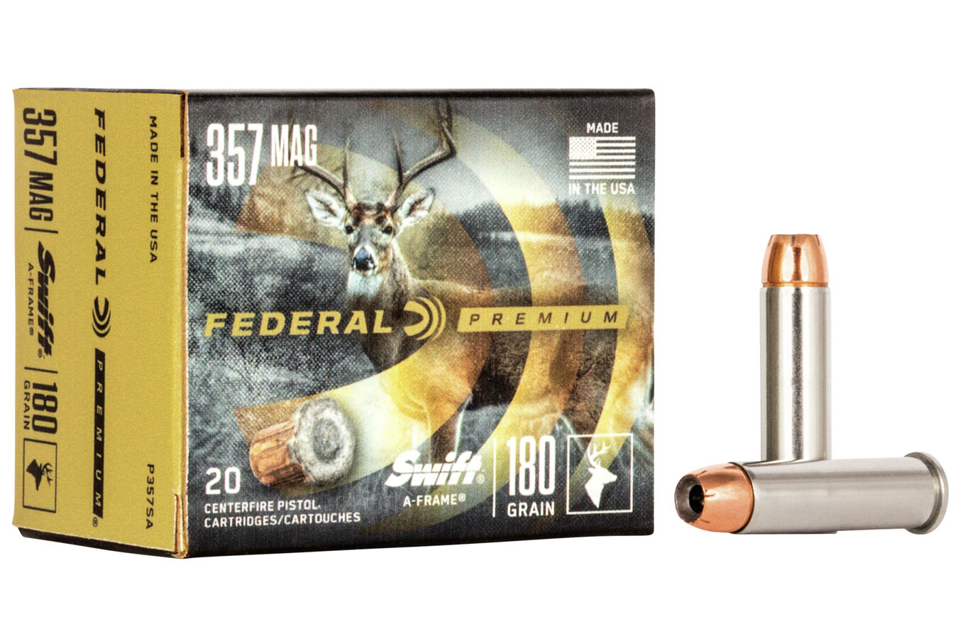 FEDERAL AMMUNITION 357 MAG 180 GR SWIFT A-FRAME VITAL-SHOK