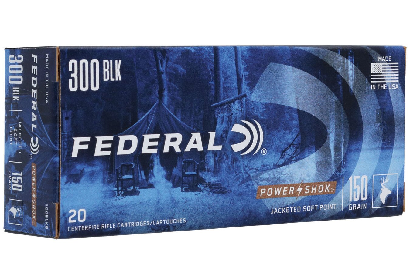 FEDERAL AMMUNITION 300 BLACKOUT 150 GR JACKETED SOFT POINT POWER-SHOK