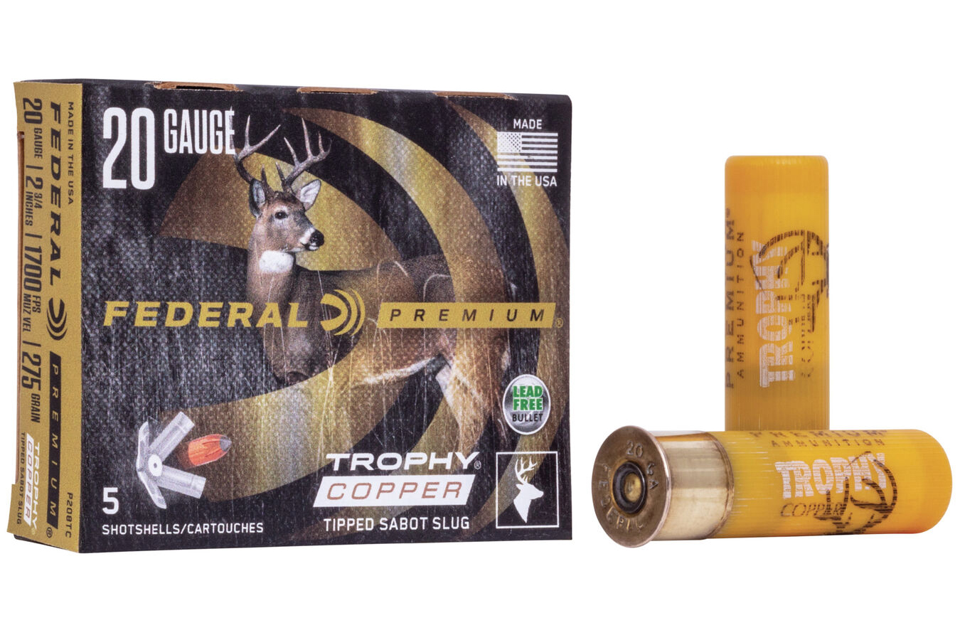 FEDERAL AMMUNITION 20 GA 2-3/4 IN 275 GR TROPHY COPPER VITAL-SHOK SABOT SLUG