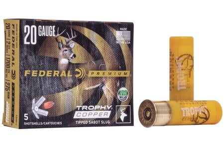 FEDERAL AMMUNITION 20 Ga 2-3/4 in 5/8 oz Trophy Copper Tipped Sabot Slug 5/Box