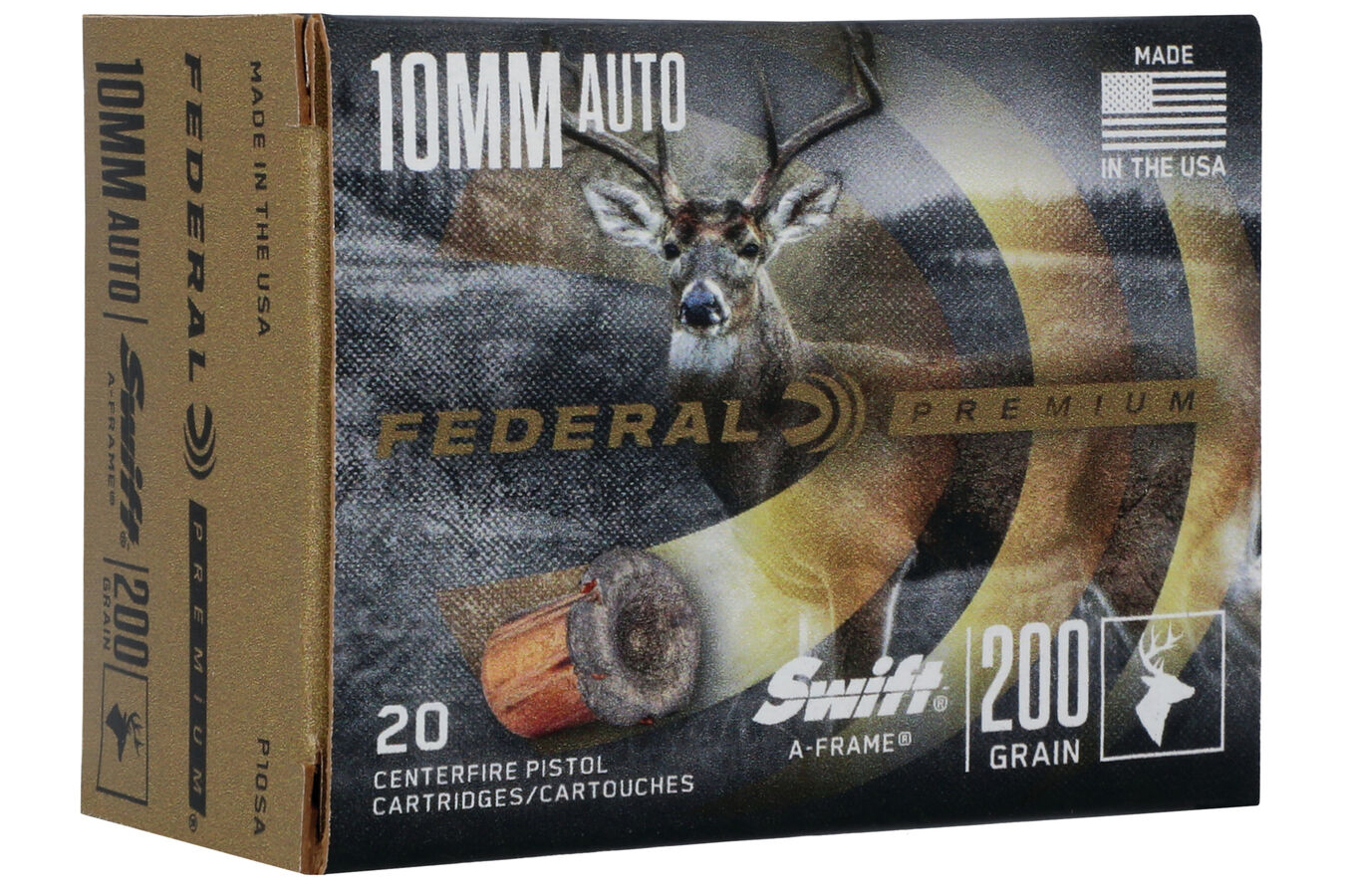 FEDERAL AMMUNITION 10MM 200GR SWIFT A-FRAME PREMIUM HUNTING 20/BOX