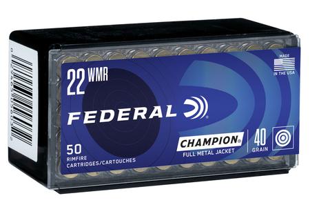 FEDERAL AMMUNITION 22 WMR 40 Grain FMJ Champion Training 50/Box