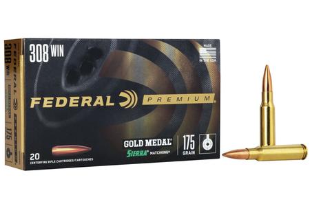 Federal 308 Win 175 gr Sierra MatchKing BTHP Gold Medal 20/Box