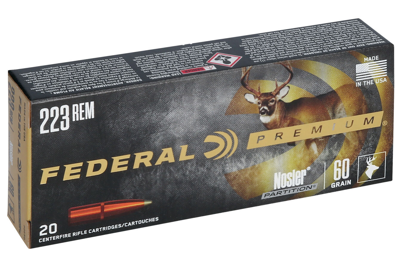 FEDERAL AMMUNITION 223 REM 60 GR NOSLER PARTITION VITAL-SHOK