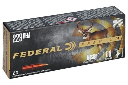 FEDERAL AMMUNITION 223 Rem 60 gr Nosler Partition Vital-Shok 20/Box