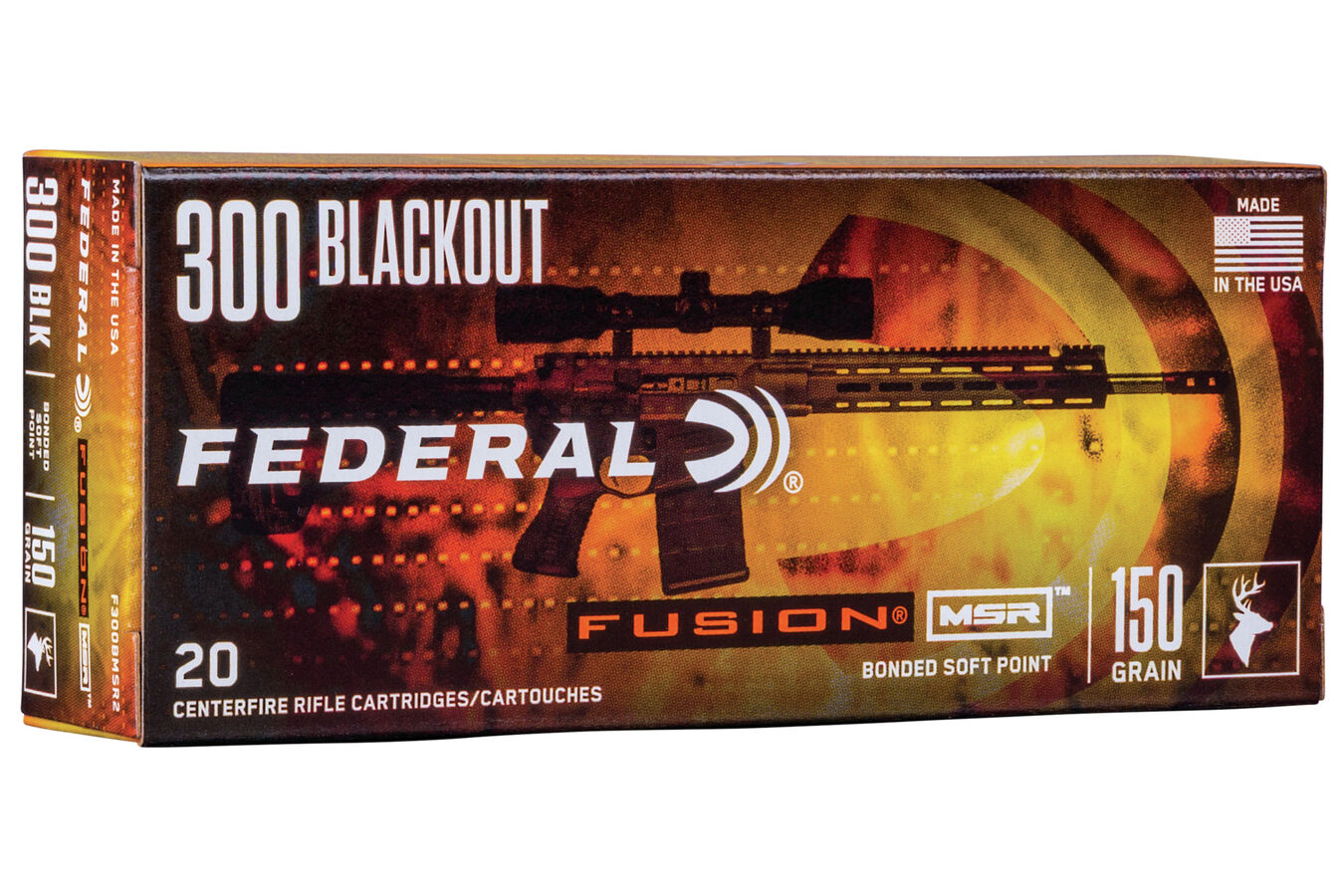 FEDERAL AMMUNITION 300 BLACKOUT 150 GR FUSION MSR