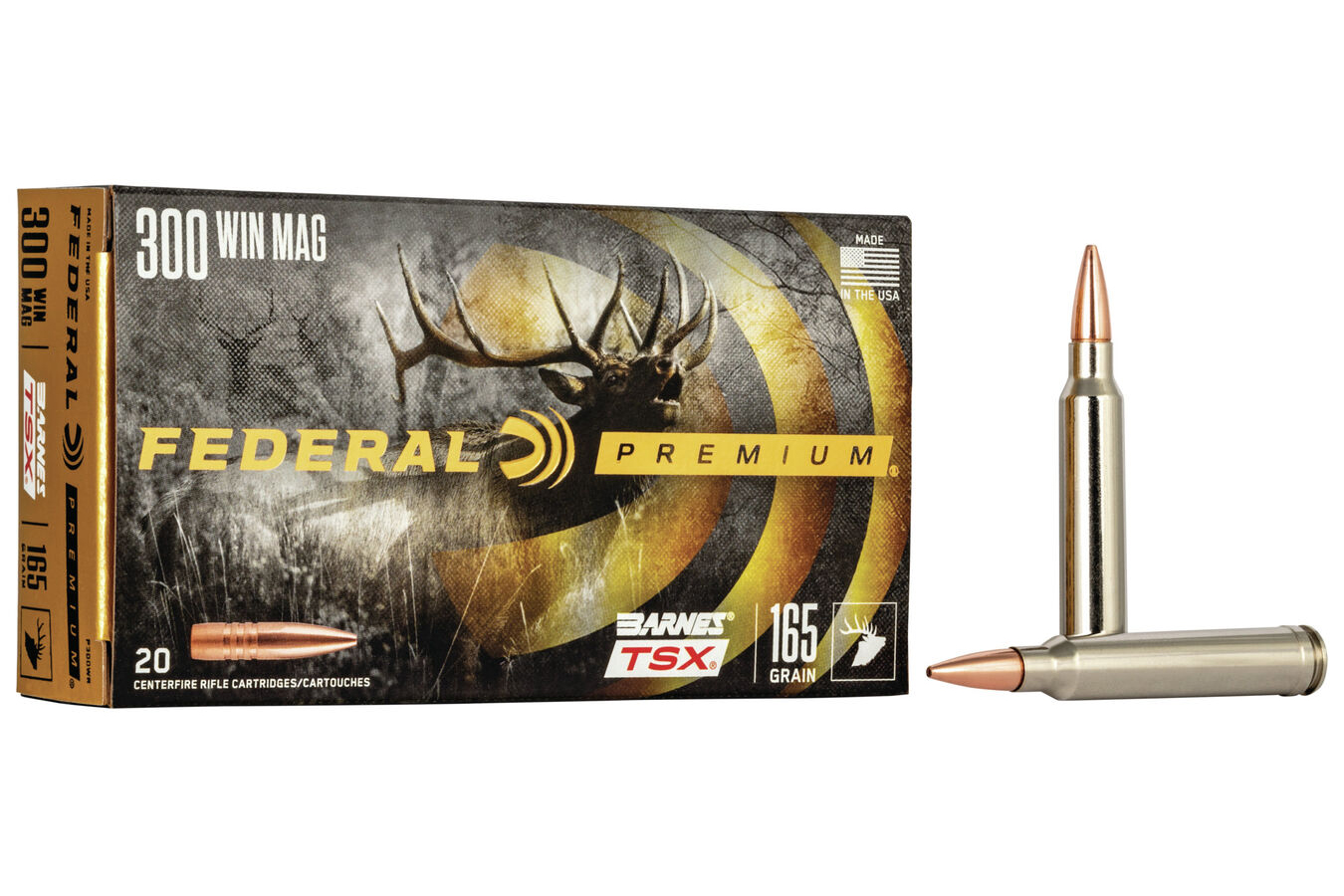 FEDERAL AMMUNITION 300 WIN MAG 165 GR BARNES TSX