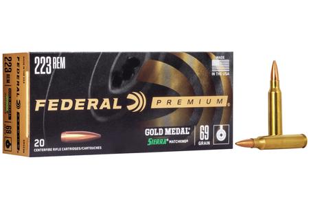 Federal 223 Rem 69 gr Sierra MatchKing BTHP Gold Medal 20/Box