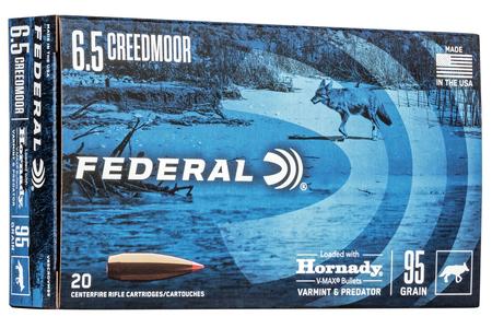 Federal 6.5 Creedmoor 95 Grain Hornady V-Max Varmint and Predator 20/Box