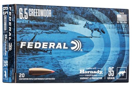 FEDERAL AMMUNITION 6.5 Creedmoor 95 Grain Hornady V-Max Varmint and Predator 20/Box