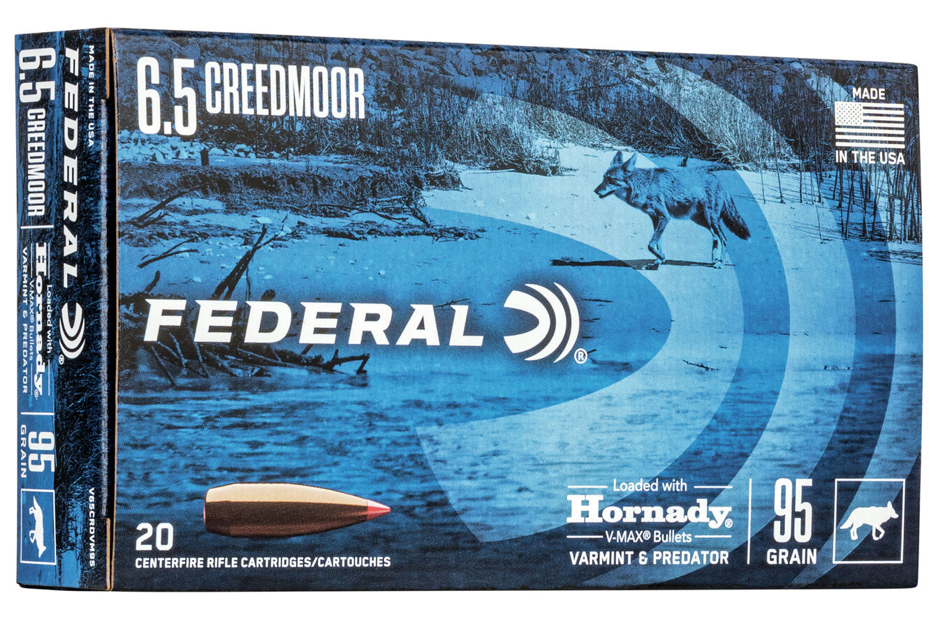 FEDERAL AMMUNITION 6.5 CREEDMOOR 95 GR HORNADY V-MAX