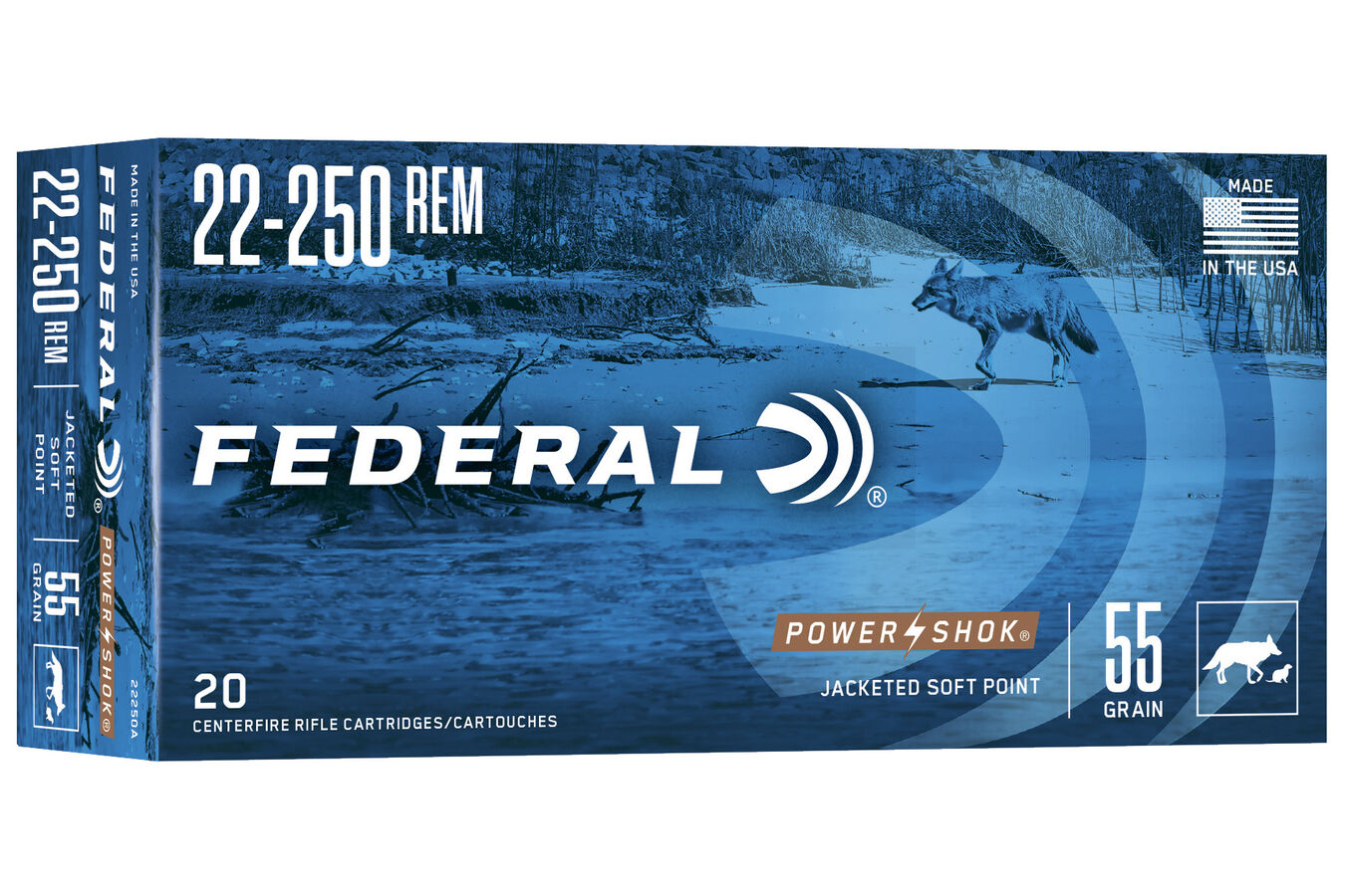 FEDERAL AMMUNITION 22-250 REM 55 GR SP POWER-SHOK