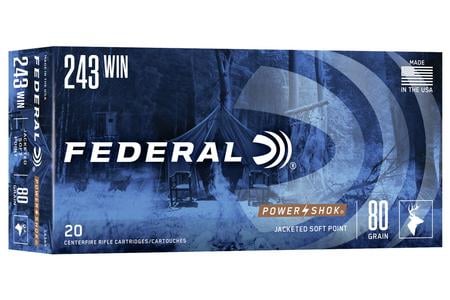 FEDERAL AMMUNITION 243 Win 80 gr SP Power-Shok 20/Box