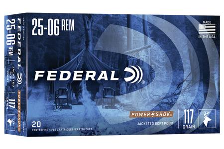 Federal 25-06 Remington 117 gr Soft Point Power-Shok 20/Box