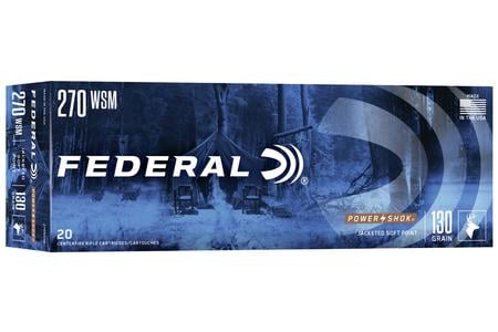 Federal 270 WSM 130gr Jacketed Soft Point Power Shok 20/Box