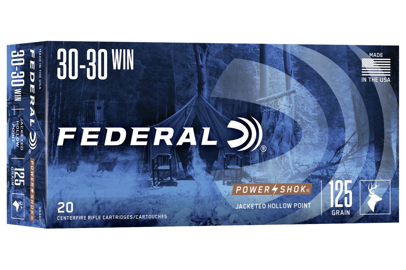 FEDERAL AMMUNITION 30-30 WIN 125 GR JHP POWER-SHOK