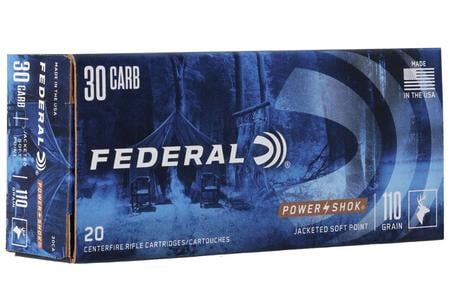 Federal 30 Carbine 110 gr Soft Point RN Power-Shok 20/Box