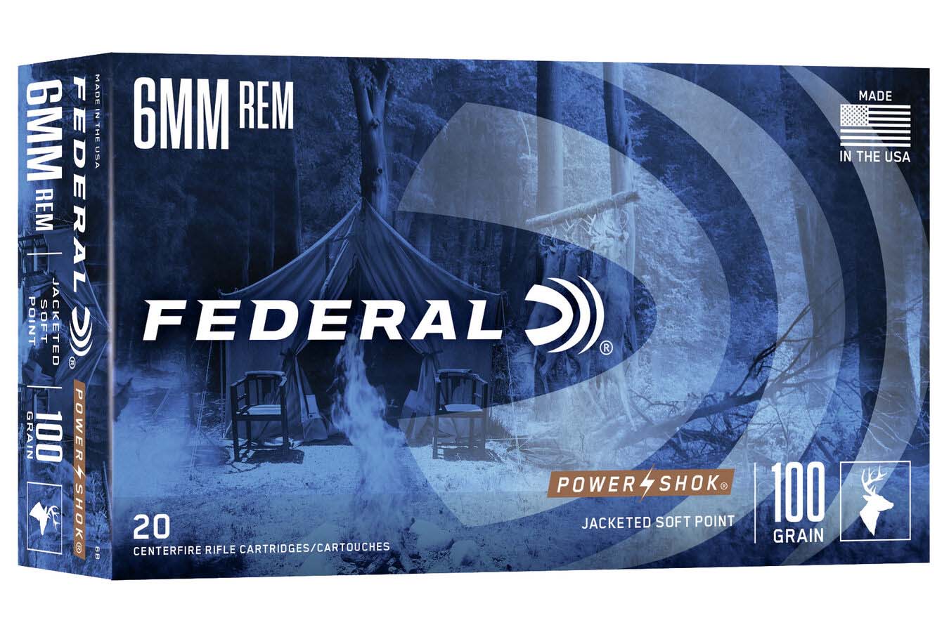 FEDERAL AMMUNITION 6MM REM 100 GR SP POWER-SHOK